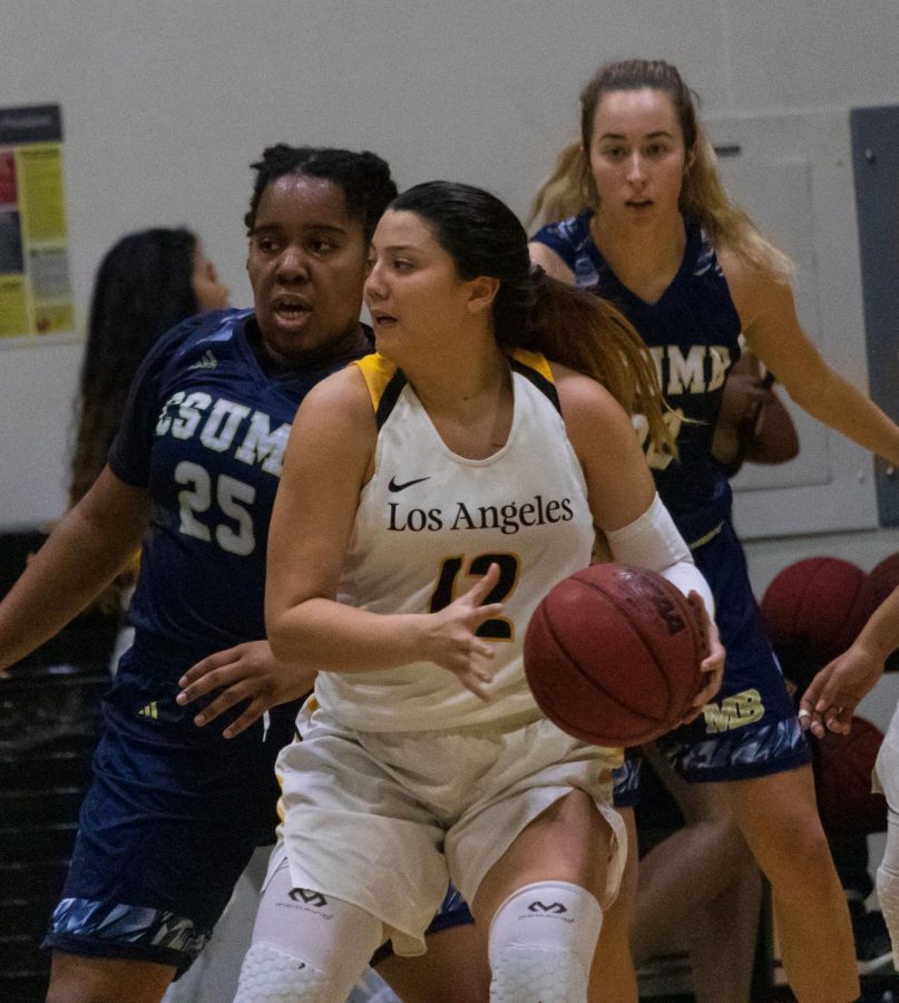 Cal State LA women's basketball team wins against Monterey Bay in a game of 73-64. 