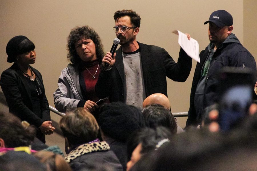 Students, community members, and Cal State LA faculty and staff voice their concerns to President William Covino and Provost and Vice President of Academic Affairs, Lin Mahoney, about their planned impaction proposal.