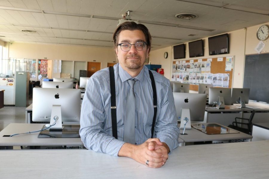 Multimedia journalist Joseph P. Pinto photographed at the University Times newsroom.