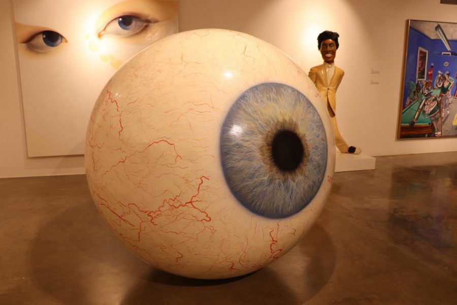 Big+Eye+by+Tony+Tasset+on+display+at+the+Fine+Arts+Gallery
