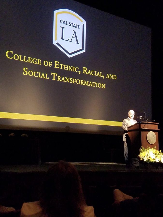 President Covino speaks at the keynote.