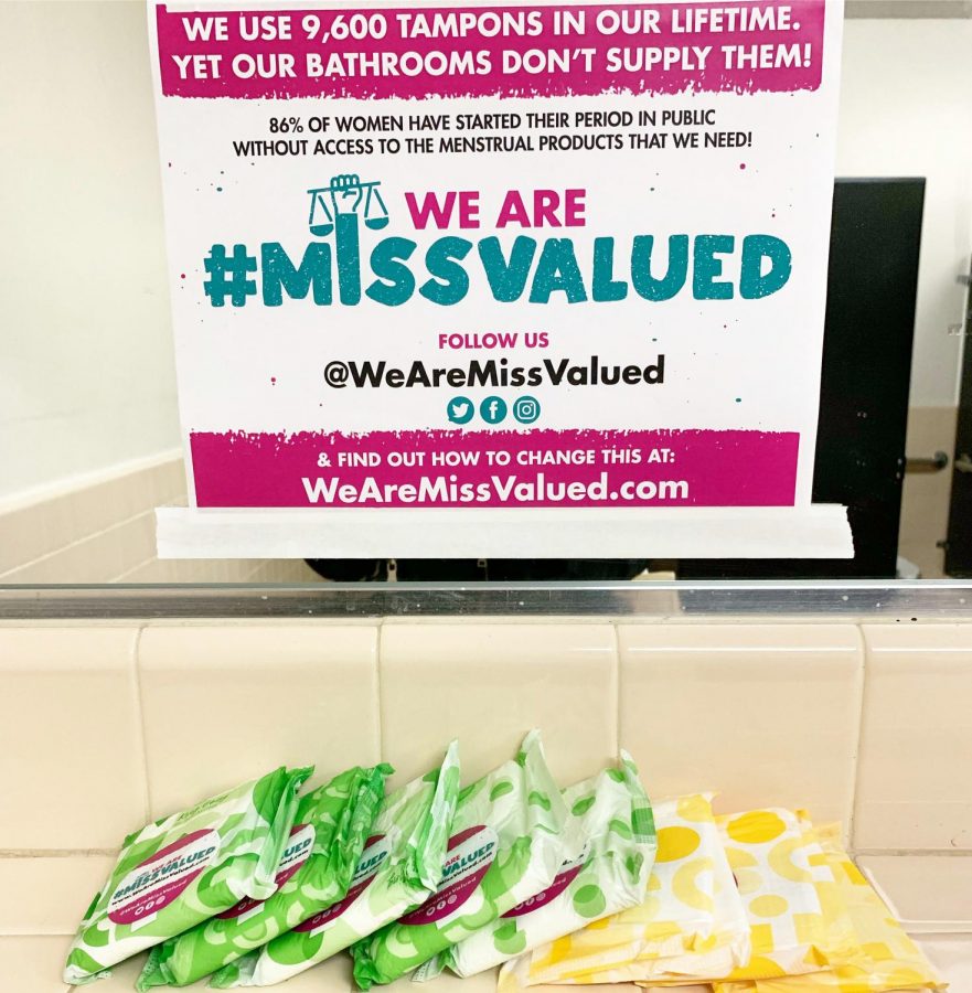 Pads that were placed inside of Women’s Restroom at Cal State LA.