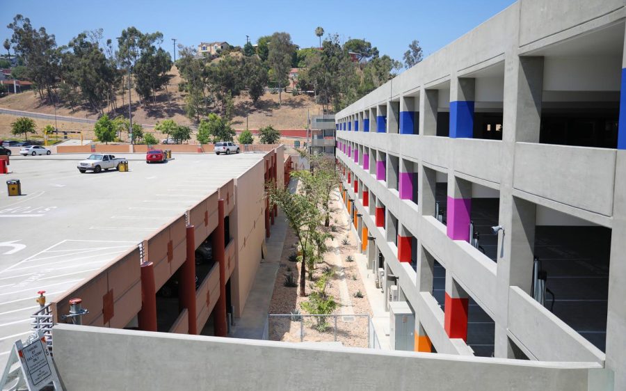 Parking Structure C (left) and Parking Structure E (right).