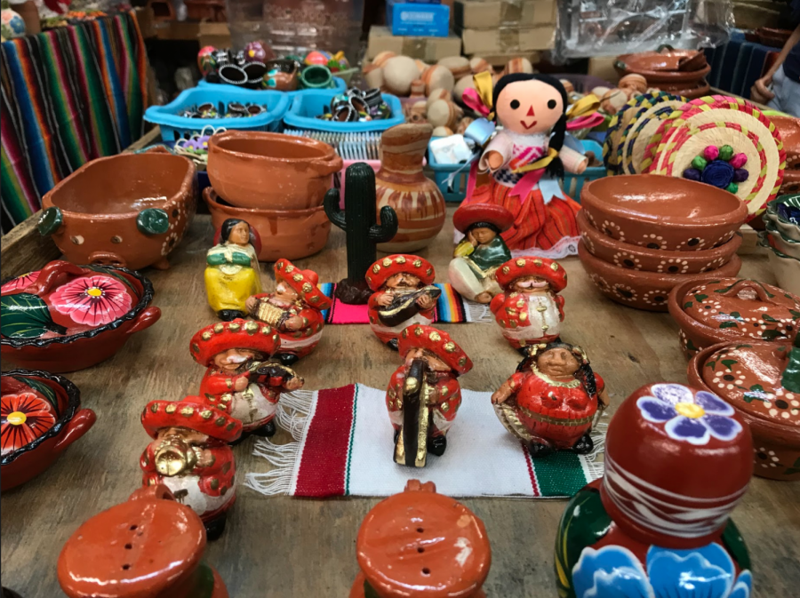 Handcrafted pottery is sold at El Mercadito. (Meghan Bravo/UT)