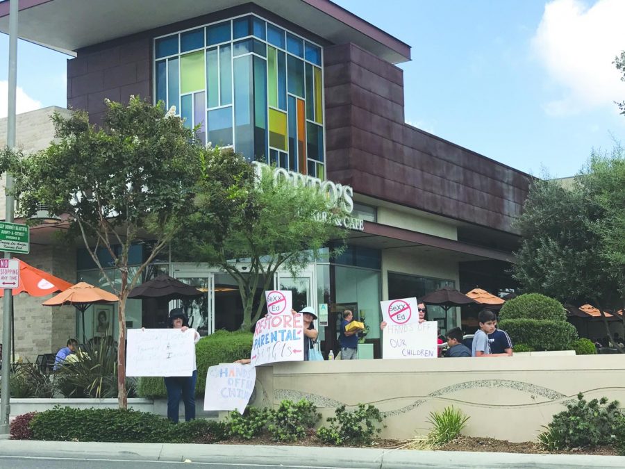 More than a dozen parents and students recently protested a new sexual health education program in Downey, California