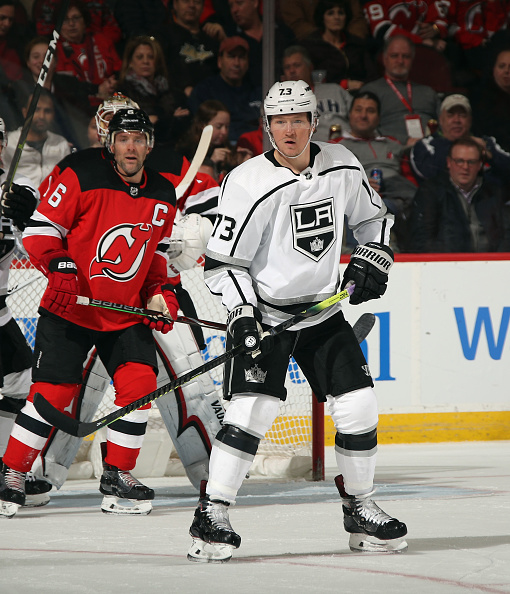 Tyler Toffoli (73) of the Los Angeles Kings skates against the New Jersey Devils. Cal State LA Day 2020 will be hosted on Saturday, Feb. 29 at the STAPLES Center.