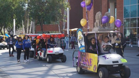 The procession consisted of mini-cars each representing student organizations and clubs. Sigma Alpha Epsilon and Alpha Theta Pi were among the fraternities that had their own mini-vehicles.