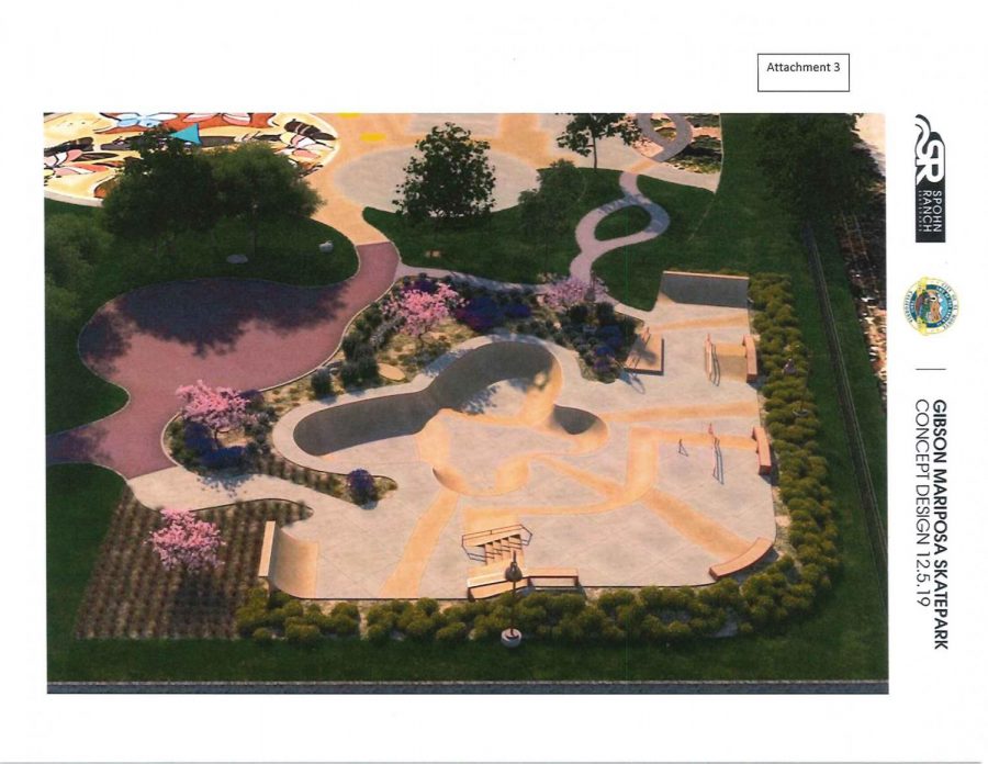 The city of El Monte has a concept design of the Gibson Mariposa skate park. Image courtesy of the city of El Monte