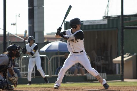 Cal State LA's Shortstop, Tyler Odekirk, (14) in his batting stance awaiting the next pitch