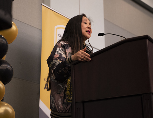 Marilyn Ching shares a backstory on her poetry before reading it.