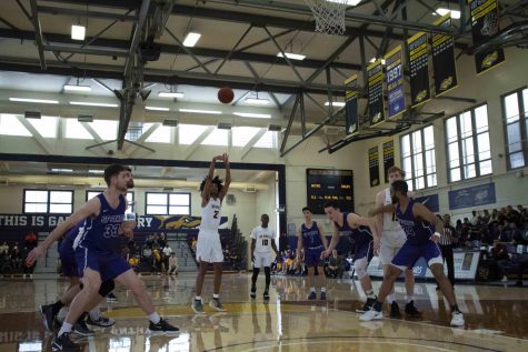 CJ Fisher shoots a free throw, Cal State LA lost to San Francisco State 102-82.