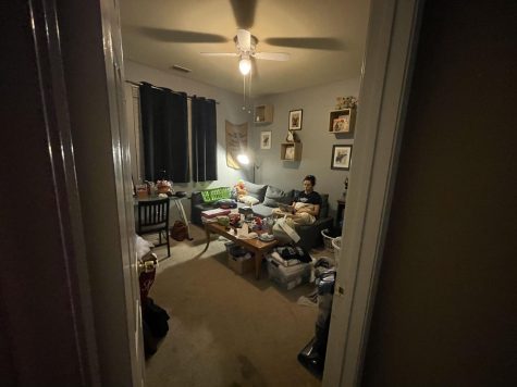 Marisa Martinez sits in a room designated to her and her husband by her in-law's who allowed them to move into their house after losing their income due to the pandemic. Photo courtesy of Marisa Martinez. Photo Taken by Daniel Martinez.