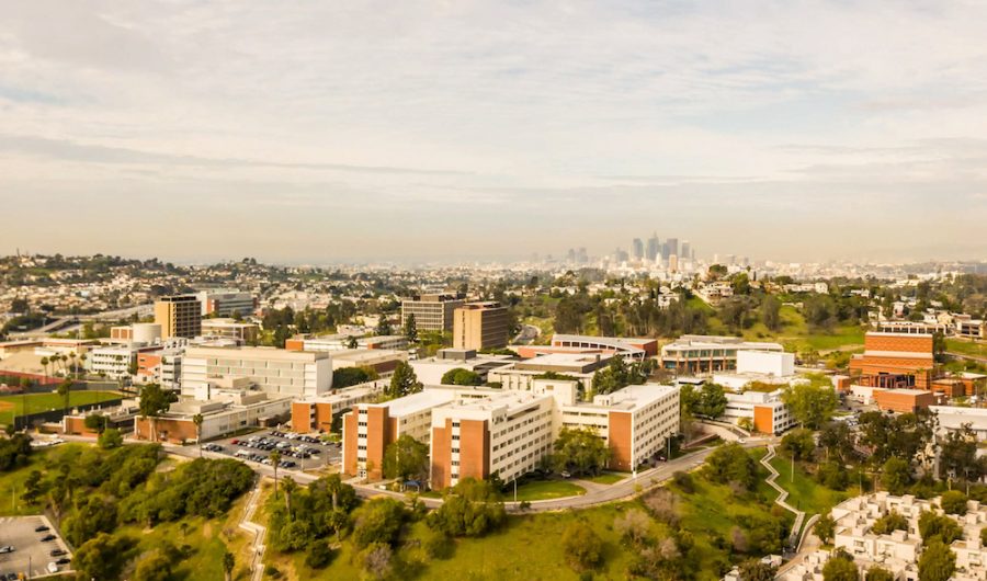 A college campus viewed from above.