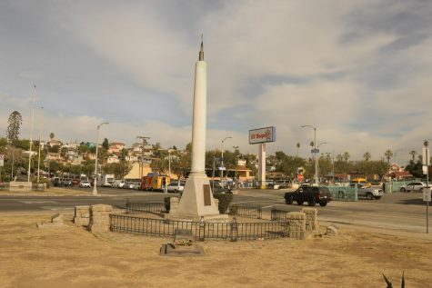 A small pointed landmark that looks like a mini-tower.