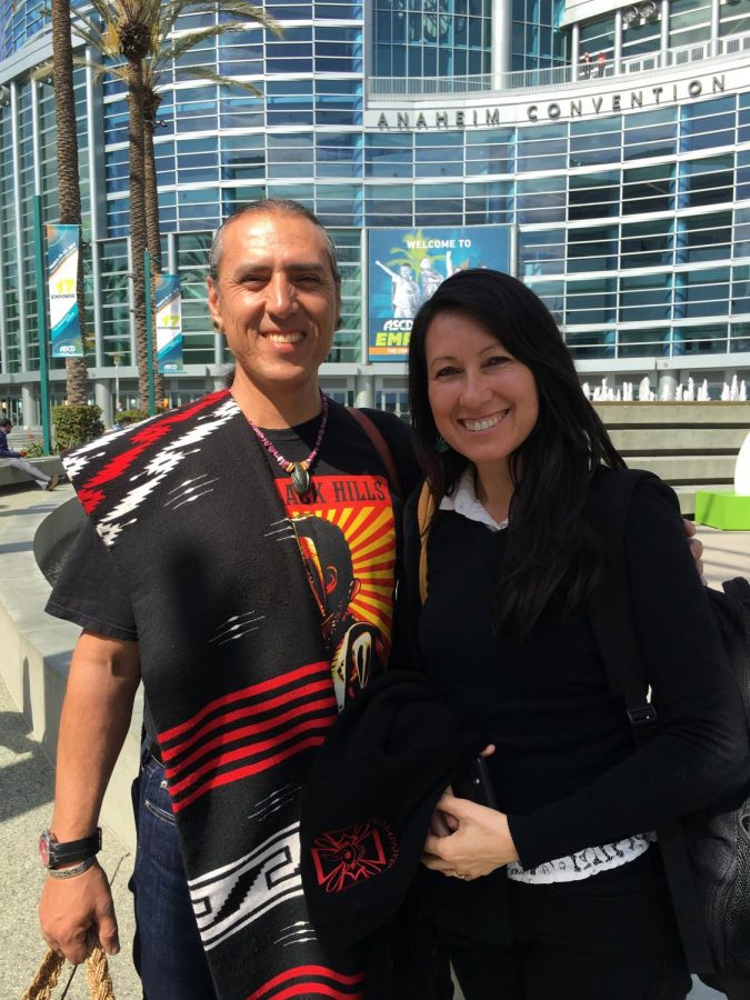 Marcos Aguilar and Minnie Ferguson at the Anaheim Convention center for the 2018 ACSD Conference where they were guest speakers. 