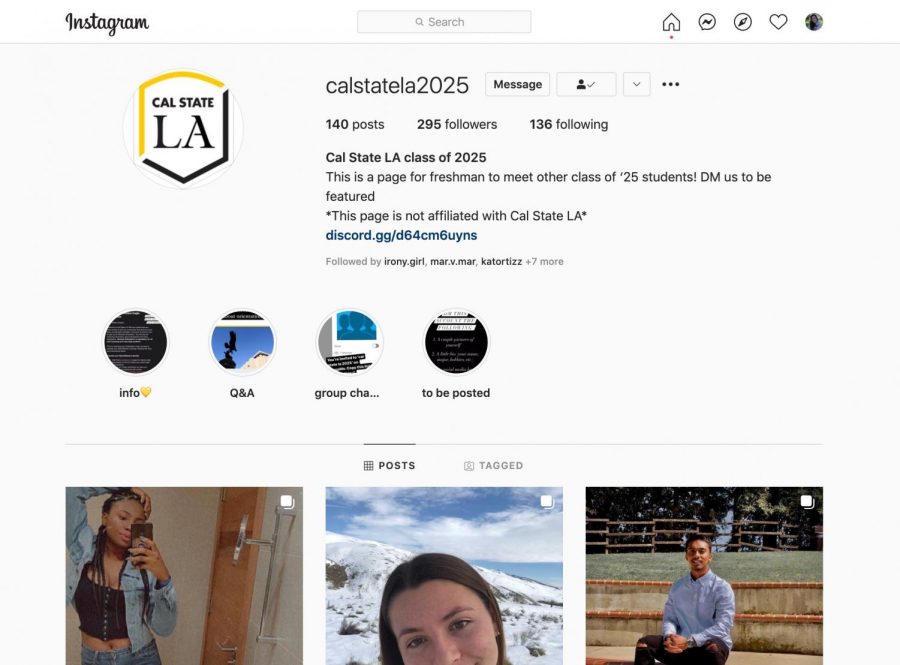 Screenshot of the Class of 2025 Instagram page taken by Mia Alva.