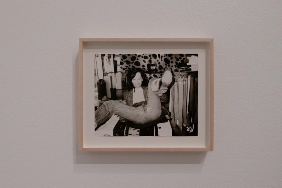 photo shows a framed picture photo of a man taken by Andy Warhol.