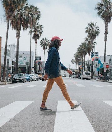 A women walking through the walkway