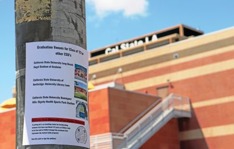 Flyers posted all over campus raising awareness of the current commencement plans.