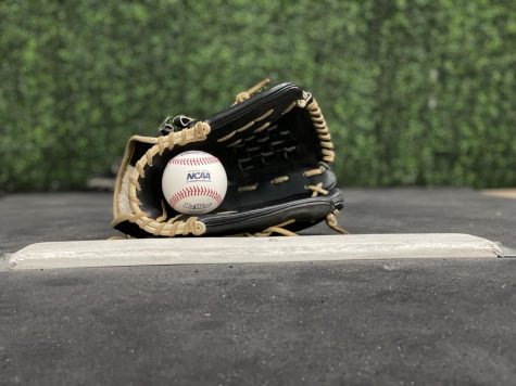 Baseball in a glove.