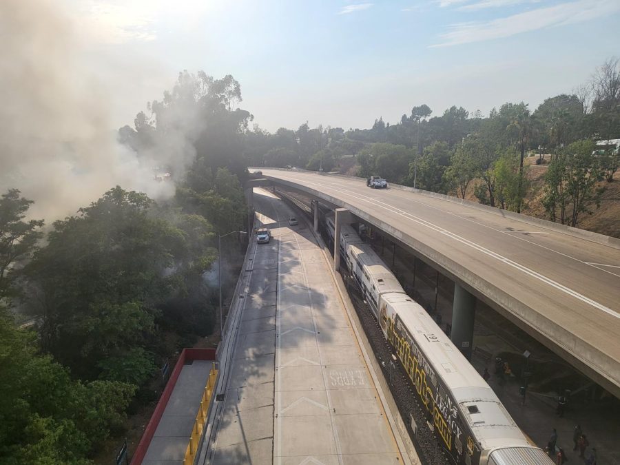 Photo of transit center and smoke.