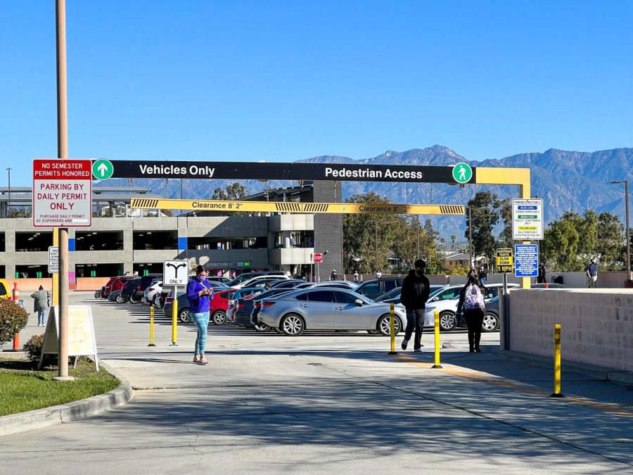 A shot of the student parking lot