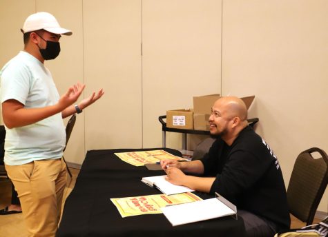 Dr. Anthony Ocampo talking to Dominic Javonillo