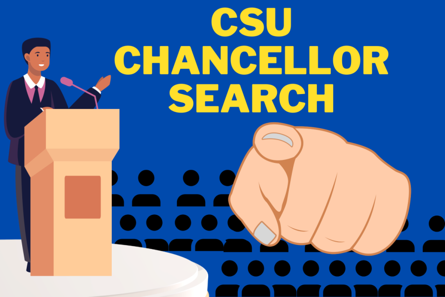 CSU students, faculty, and community members can nominate and share what qualities they are looking for in the next CSU chancellor. Graphic by Anne To.