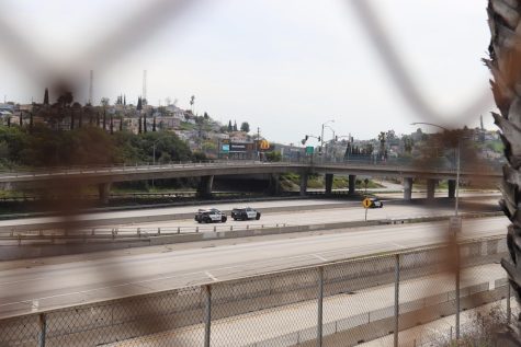 10 Freeway near Cal State LA shutdown on Friday, March 31. Photo by Denis Akbari.