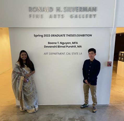 Boone Nguyen (right) and Devanshi Purohit (left). Photo courtesy of Instagram, @ronaldhsilvermanfagallery