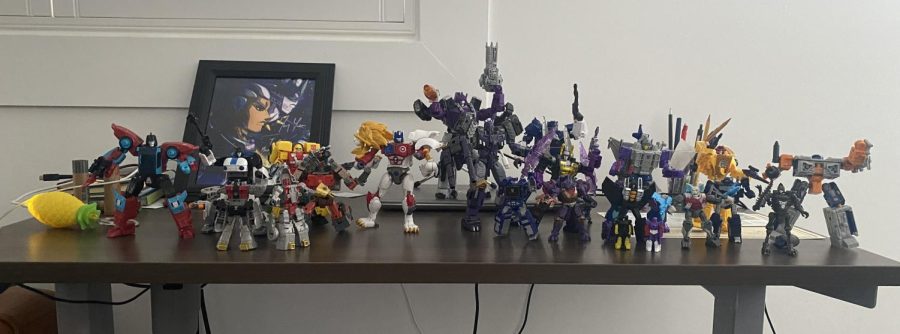 A photo of all 22 Transformers figures Torres acquired in the span of three months, either from birthday gifts to self purchase. Photo by Oscar Torres.