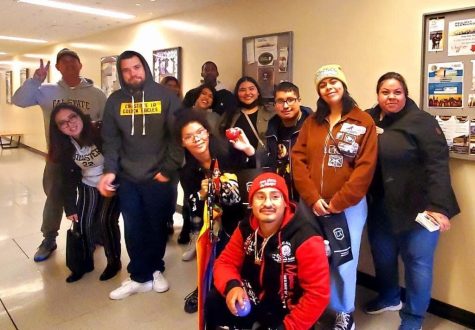 Edgar Aguirre with a group from Project Rebound, at the Cal State LA campus. Photo courtesy of Project Rebound Director Summer Brantner.