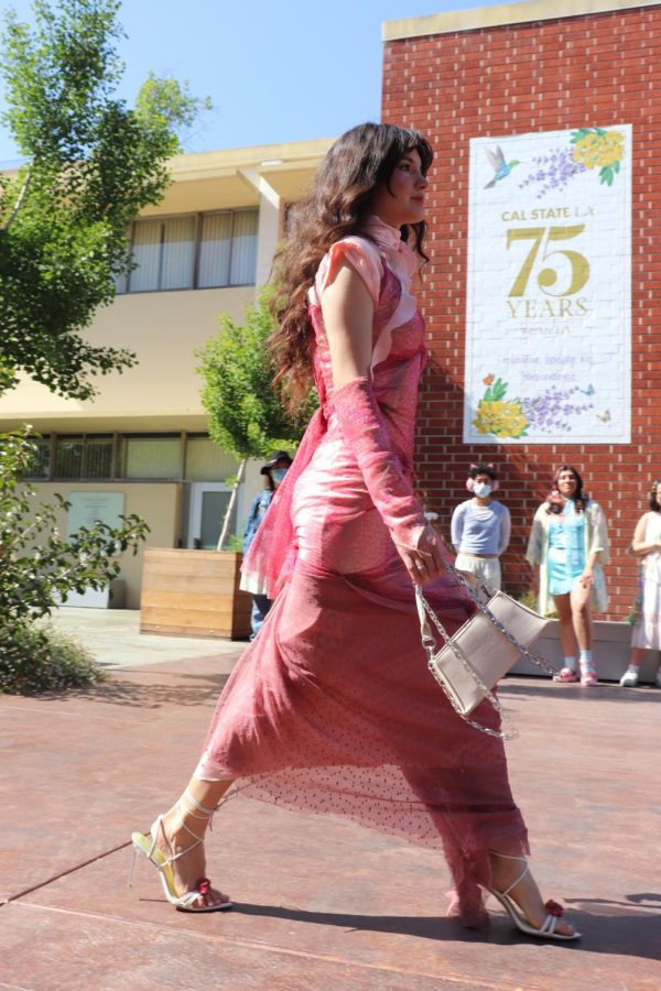 Model and designer Itai Zamora at the End of Fast Fashion show on April 26. Photo by Denis Akbari.