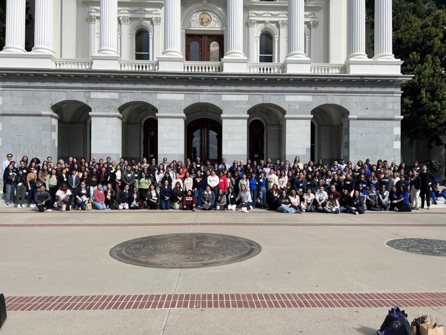 Attendees of the conference pose in front of the State Capitol. Photo courtesy of Walter Zelman.