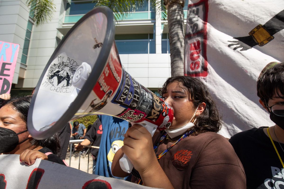 Students protest the proposed CSU tuition rate hikes at the CSU Chancellors office in Long Beach, on Wednesday, September 12, 2023