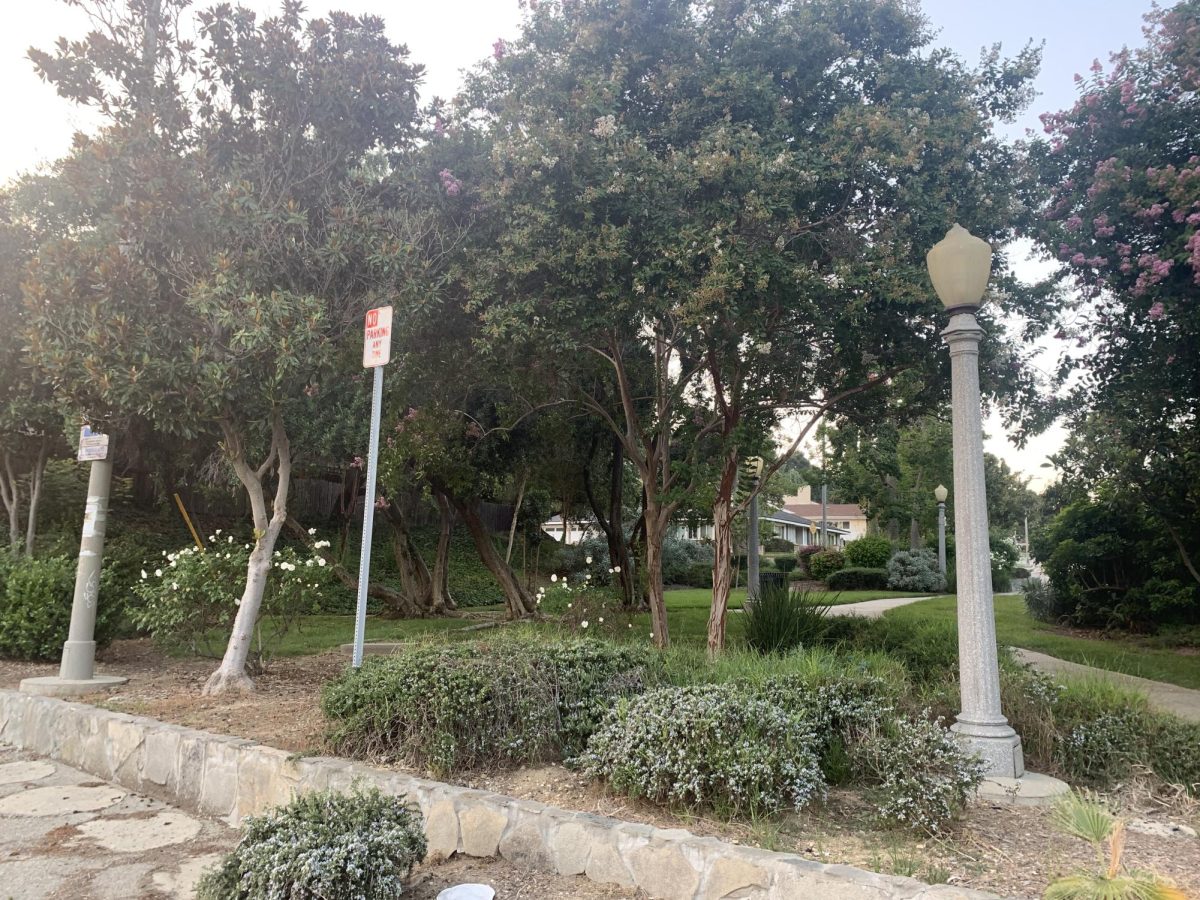 A barrier converted in recent years to a park divides El Sereno and South Pasadena. Photo by Andre Rueda.