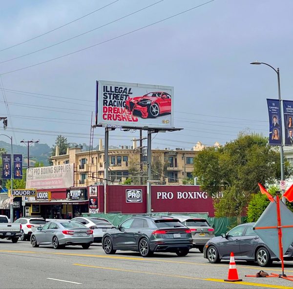 A billboard near the corner of Moorpark Street and Laurel Canyon in Studio City. 