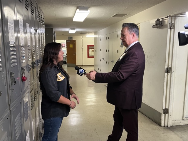 Student being interviewed by ABC7-Jose Oliver Medium