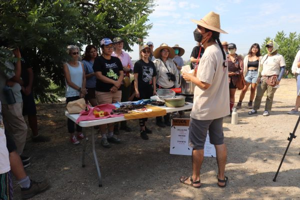 A recent workshop by North East Trees demonstrated how to extract dye from seeds. Photo by Jessica Galan