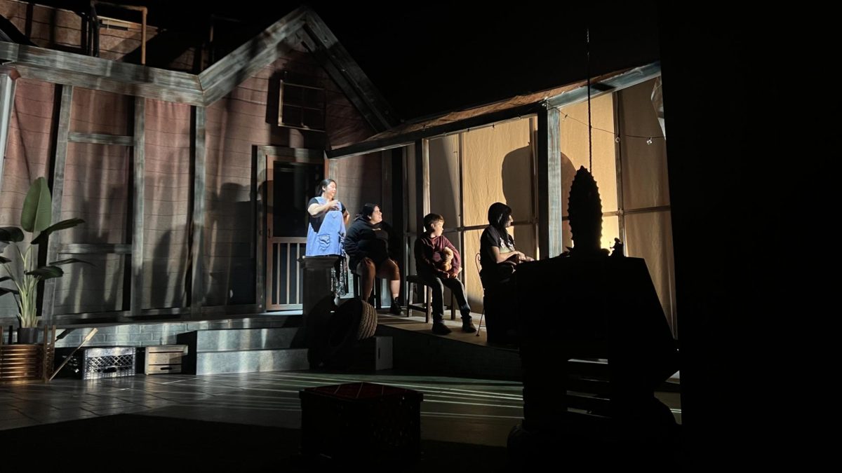 Actors run through the tech rehearsal before the premiere of "Mojada: A Medea in Los Angeles" on Saturday, Nov. 9. Photo by Tigran Aslanyan