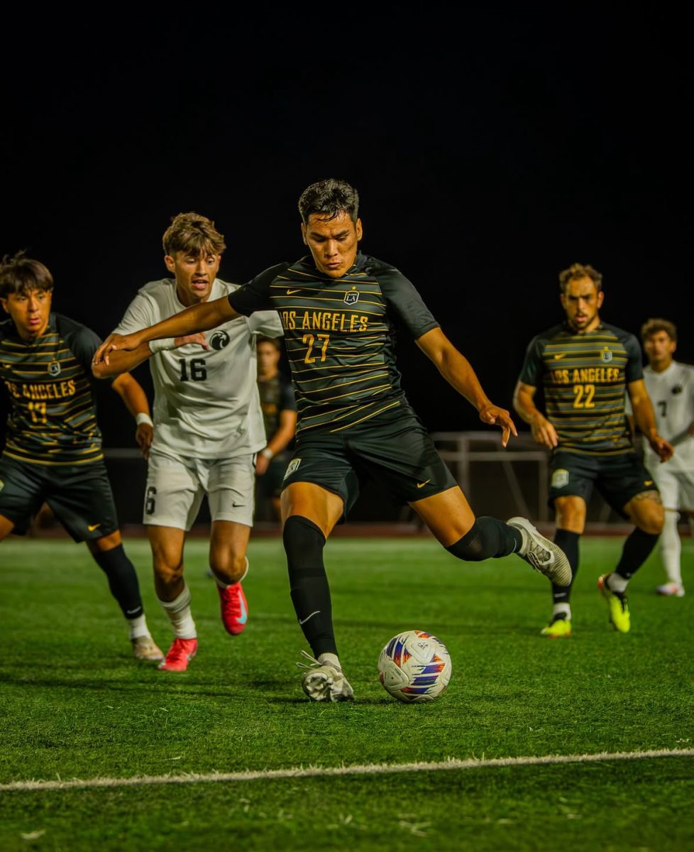 Photo of Golden Eagle soccer playing against SPU on Sept. 11, 2025