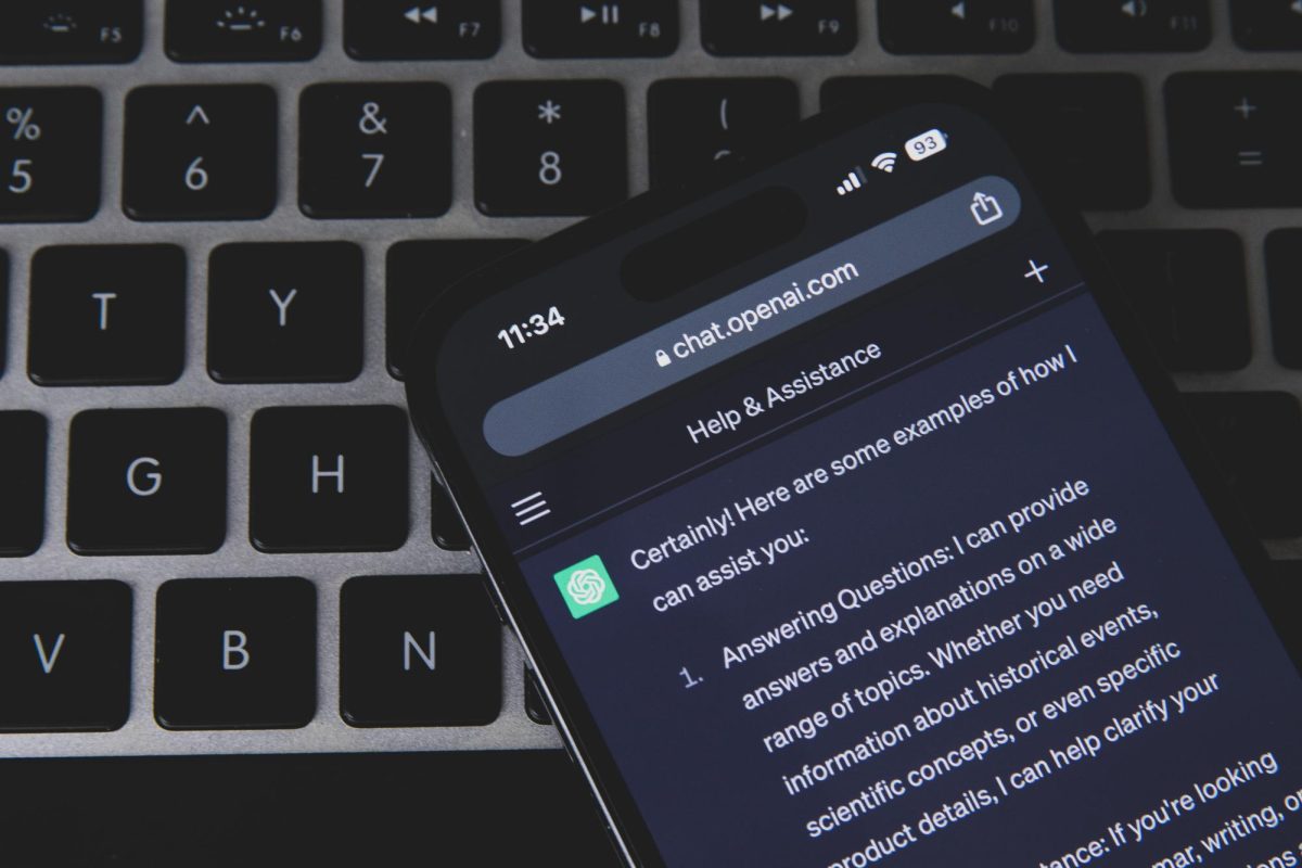 IPhone with ChatGPT opened up on top of a keyboard
Photo by Jernej Furman courtesy of CreativeCommons