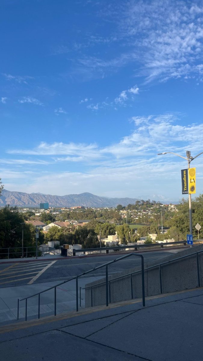 The Cal State LA campus on a cloudy afternoon