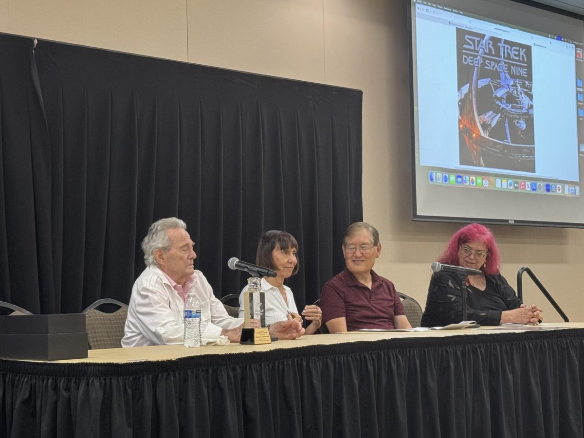 Left to right, Herman Zimmerman, Denise Okuda, Mike Okuda, September 23rd 2025