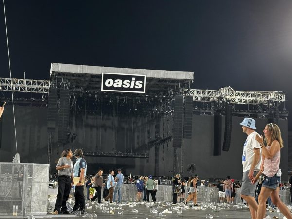 Oasis' stage from their concert at the Rose Bowl.