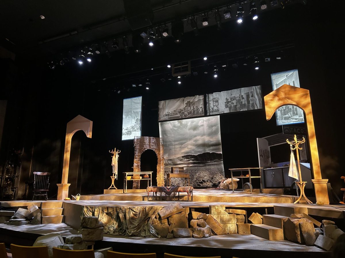 Set design for play “This Land.” The set represents a plot in Southern California also known as Watts.