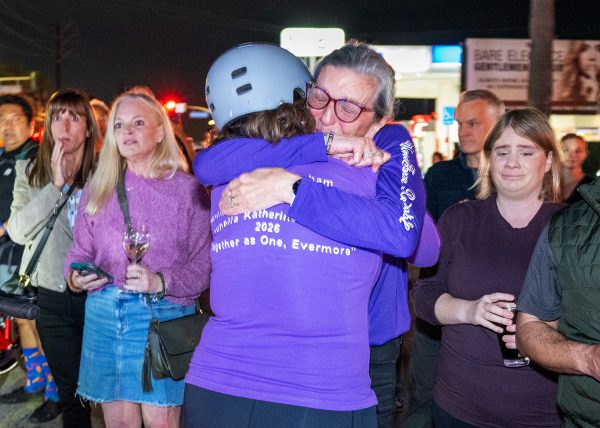 Riders and mourners gather at the memorial bike ride for Regan Cole-Graham and daughter Ophelia on Feb. 27. The pair were struck on Feb. 1 while on their bikes and died of injuries.