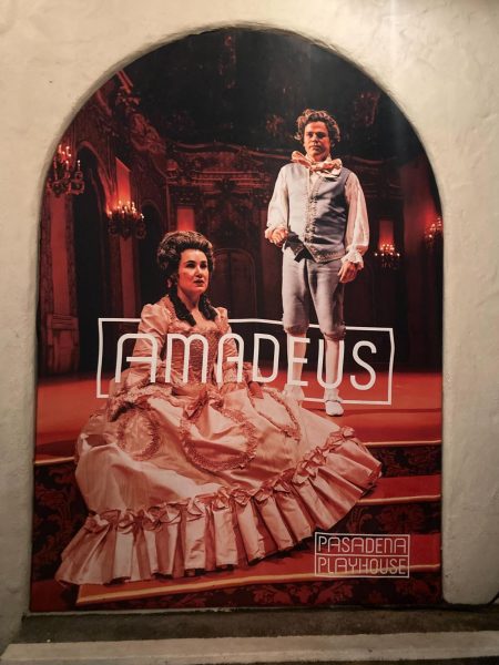 Poster featuring Sam Clemmett and Lauren Worsham as Wolfgang Amadeus Mozart and his wife Constanze in the
Pasadena Playhouse's run of "Amadeus."